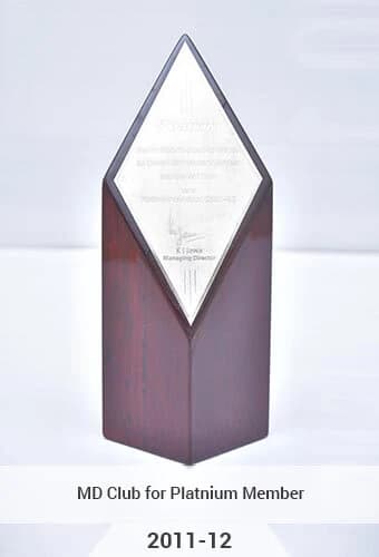 Daikin MD Club for Platinum Member 2011-12 Trophy
