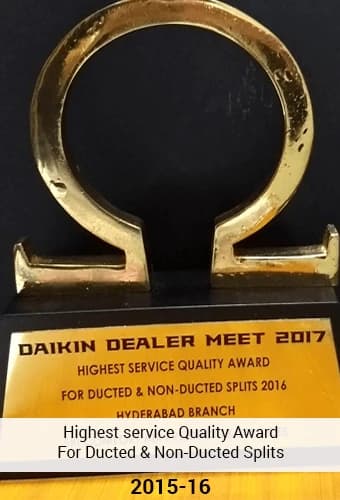 Daikin Dealer Meet 2017 Highest Service Quality Award for Ducted & Non-Ducted Splits 2016 Trophy